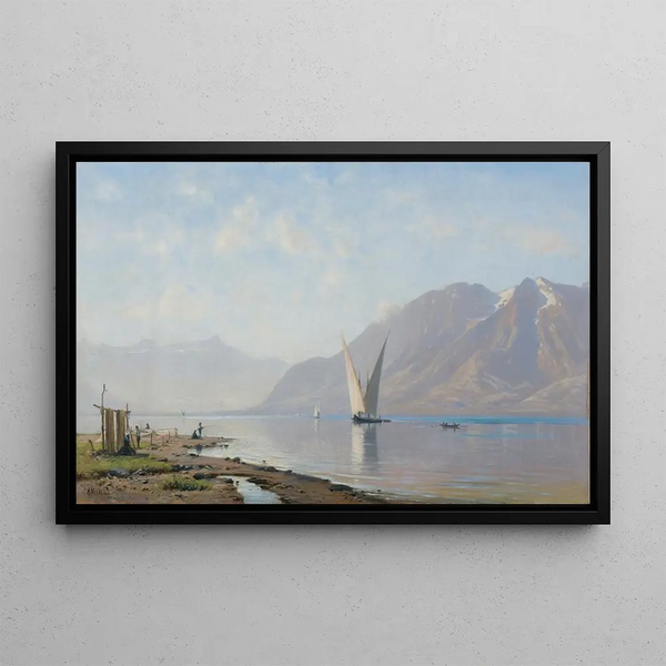 Lac Léman - Auguste Veillon — quadro incorniciato alla parete