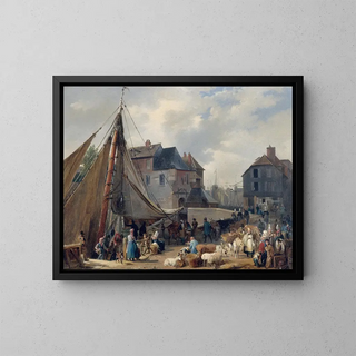 Auguste Xavier Leprince - Le port dHonfleur lembarquement des bestiaux.webp