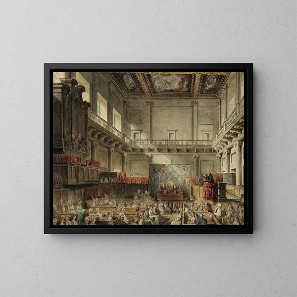 Studio per la cappella reale di Whitehall nel microcosmo di Londra - Augustus Charles Pugin — quadro incorniciato alla parete