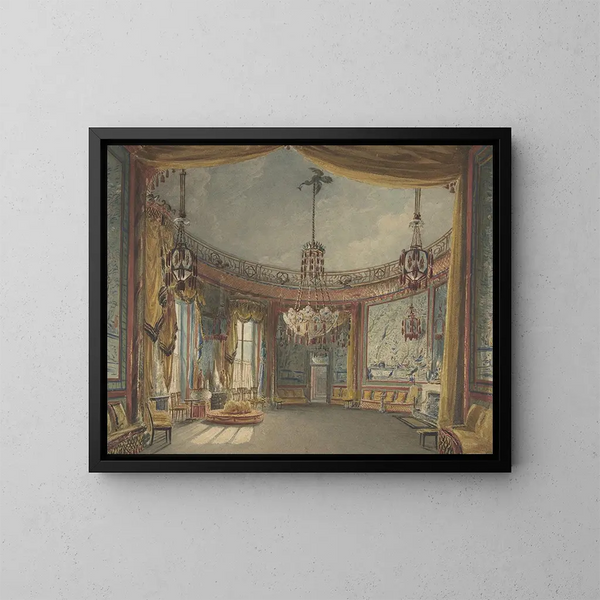 Il salone del padiglione di Brighton - Augustus Charles Pugin — quadro incorniciato alla parete