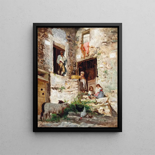 Aurelio Tiratelli - Playing on the steps of an Italian villa.webp