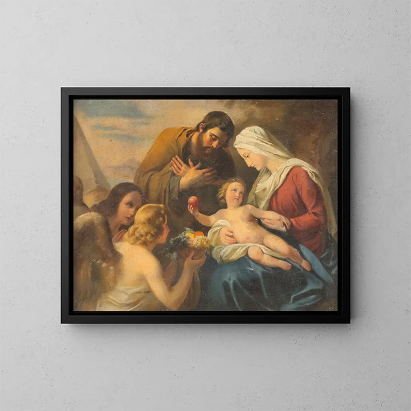 Adorazione della Sacra Famiglia - Scuola austriaca — quadro incorniciato alla parete