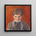 Autoritratto davanti a uno sfondo rosso - Egon Schiele — quadro incorniciato alla parete