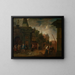 Teatro di strada nel cortile ad Anversa - Balthasar van den Bossche — quadro incorniciato alla parete