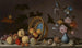 Nature morte con fiori in un vaso di porcellana, conchiglie e cesta di frutta rovesciata - Balthasar van der Ast — vista dell’opera