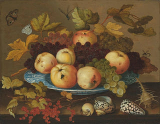 Frutta in un piatto di porcellana Wanli su un tavolo - Balthasar van der Ast — vista dell’opera