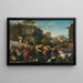 Musicisti e figure danzanti in un paesaggio ideale con rovine e edifici in lontananza - Scuola dei Bamboccianti — quadro incorniciato alla parete