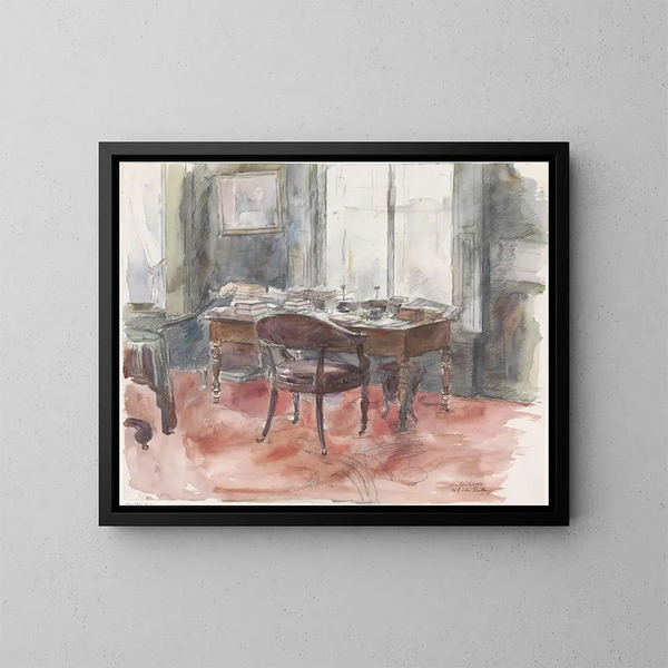 Le bureau dans le bureau de monsieur S. van Houten dans la maison au 6, Riouwstraat à La Haye - Barbara Elisabeth van Houten — quadro incorniciato alla parete
