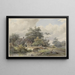 Paesaggio con ponte di pietra vicino a una casa - Barend Cornelis Koekkoek — quadro incorniciato alla parete