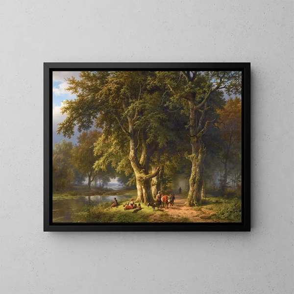 Paesaggio estivo - Barend Cornelis Koekkoek — quadro incorniciato alla parete