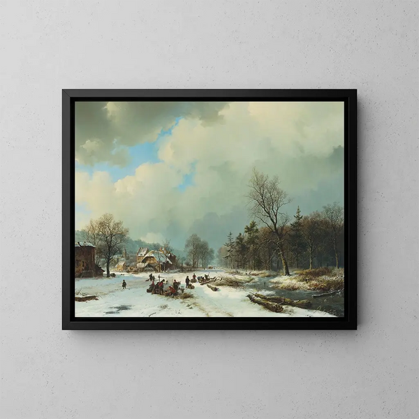 Scène d'hiver - Barend Cornelis Koekkoek — quadro incorniciato alla parete
