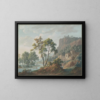 Baron LouisAlbertGuillain Bacler dAlbe - River Landscape with Castles and Fishermen.webp