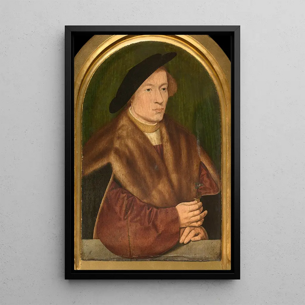 Ritratto di un giovane uomo - Barthel Bruyn l'Ancien — quadro incorniciato alla parete