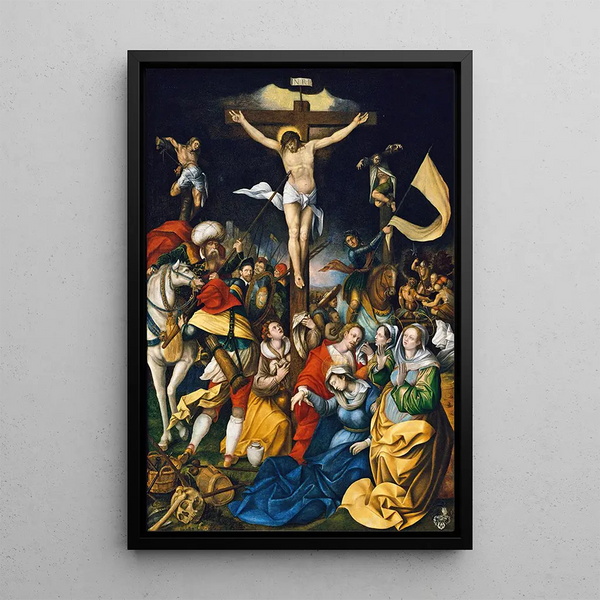 La Crocifissione - Barthel Bruyn l'Anziano — quadro incorniciato alla parete