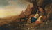 Diane e le sue ninfe che si riposano dopo una battuta di caccia con due sati che le spiano - Bartholomeus Breenbergh — vista dell’opera