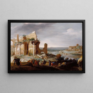 Bartholomeus Breenbergh - Moses and Aaron Changing the Rivers of Egypt to Blood.webp
