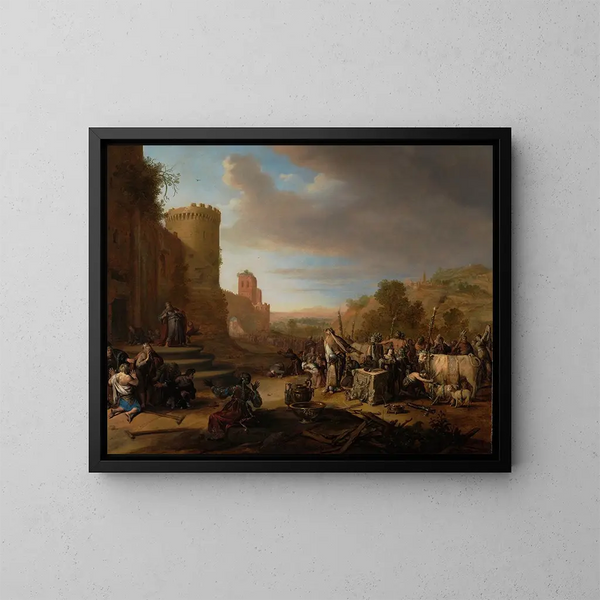 Santi Paolo e Barnaba a Listra - Bartholomeus Breenbergh — quadro incorniciato alla parete