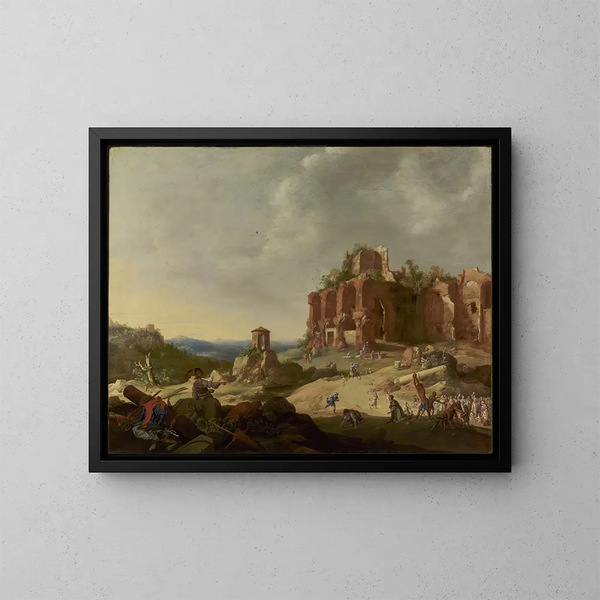 La lapidazione di san Stefano - Bartholomeus Breenbergh — quadro incorniciato alla parete