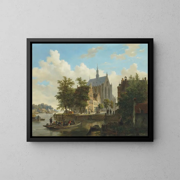 Traversata in traghetto ad Haarlem - Bartholomeus Johannes van Hove — quadro incorniciato alla parete