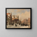 Vista invernale della città - Bartholomeus Johannes van Hove — quadro incorniciato alla parete