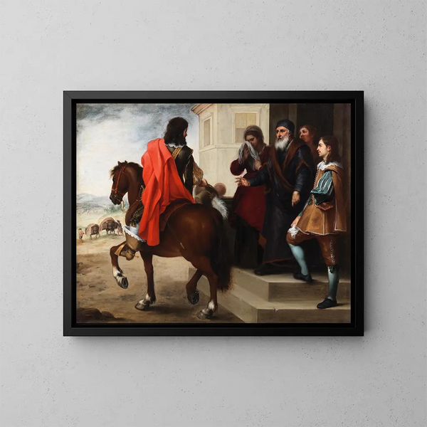 La partenza del figliol prodigo - Bartolomé Esteban Murillo — quadro incorniciato alla parete