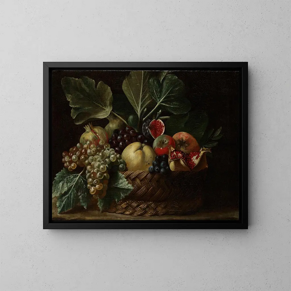 Cesto di frutta - Bartolomeo Cavarozzi — quadro incorniciato alla parete