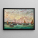 Le Steamer à hauts mâts UNION sotto la bandiera commerciale austro-ungarica tra numerose barche da pesca al largo di Piran, Slovenia - Basilio Ivankovic — quadro incorniciato alla parete