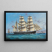 La barca MARIA del capitano Emilio Persich che naviga a vele spiegate e la bandiera commerciale austro-ungarica al largo della costa natale - Basilio Ivankovic — quadro incorniciato alla parete