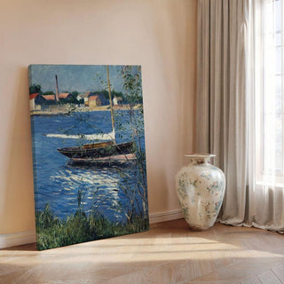 Bateau au mouillage sur la Seine à Argenteuil - Gustave Caillebotte | Reproduction Tableau Décoration murale affiche copie