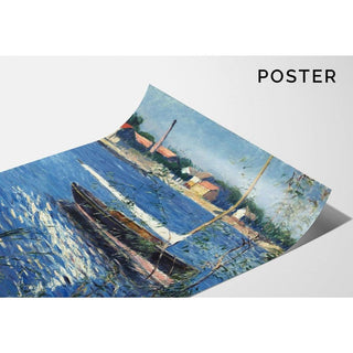Bateau au mouillage sur la Seine à Argenteuil - Gustave Caillebotte | Reproduction Tableau Décoration murale affiche copie