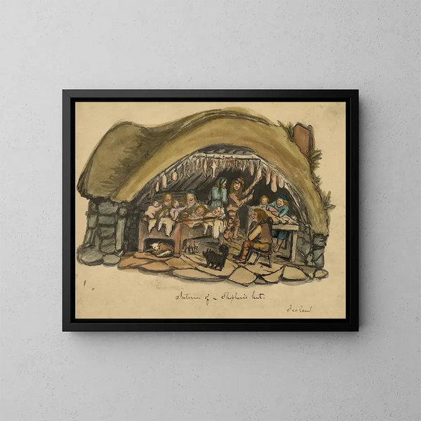 Interno di una capanna di pastore in Islanda - Bayard Taylor — quadro incorniciato alla parete
