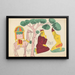 Layla che visita Majnun nel deserto - Becharam Das Dutta — quadro incorniciato alla parete