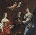 Bengt Horn af Minne 1623-1678 con le sue due mogli Margaretha Sparre e Ingeborg Banr - David Klöcker Ehrenstrahl — vista dell’opera