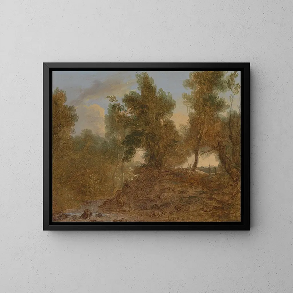 Un paesaggio a Wick, Gloucestershire, sotto le rocce - Benjamin Barker — quadro incorniciato alla parete