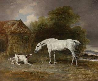 Benjamin Marshall - A Grey Hunter And A Spaniel.webp