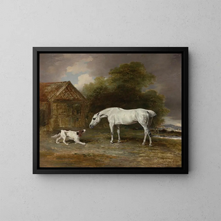 Benjamin Marshall - A Grey Hunter And A Spaniel.webp