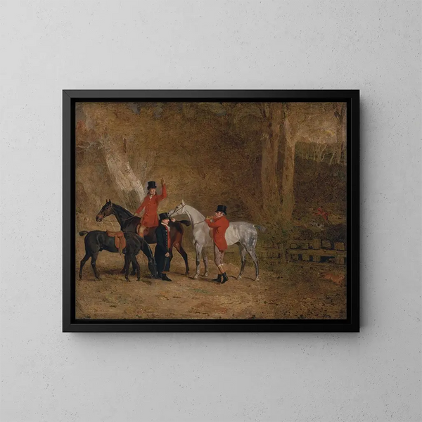Scène di caccia alla volpe - Benjamin Marshall — quadro incorniciato alla parete