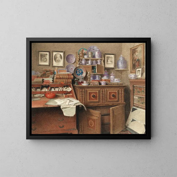Babioles senza valore e vecchi libri ridicoli - Benjamin Walter Spiers — quadro incorniciato alla parete