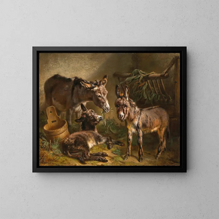 Benno Adam - Donkies in a Stable.webp