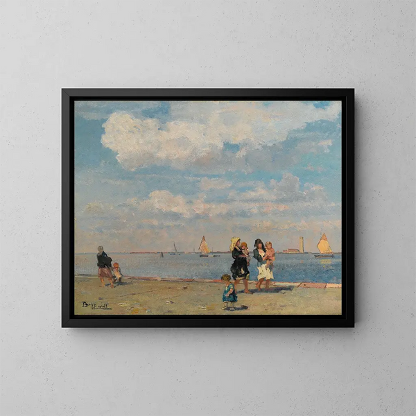 Passeggiata sul bordo dell'acqua a Venezia - Beppe Ciardi — quadro incorniciato alla parete