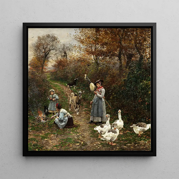 Bergère au Bord du Bois en Allumant un Feu - Marie-François Firmin-Girard