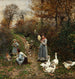 Bergère al bordo del bosco mentre accende un fuoco - Marie-François Firmin-Girard — vista dell’opera