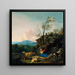 Pastori e il loro gregge in un vasto paesaggio - Jan Baptist Wolfaerts — quadro incorniciato alla parete