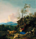 Pastori e il loro gregge in un vasto paesaggio - Jan Baptist Wolfaerts — vista dell’opera