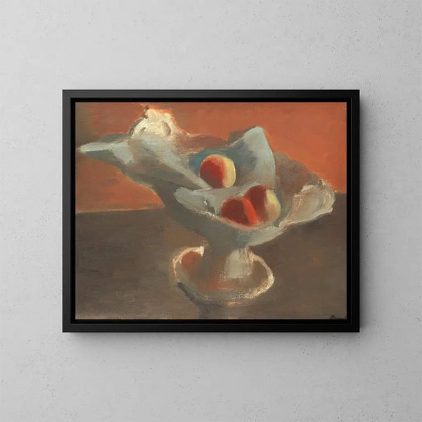 Mele in una ciotola bianca - Bernard Meninsky — quadro incorniciato alla parete