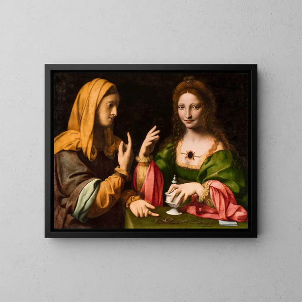 La Conversione della Maddalena - Bernardino Luini — quadro incorniciato alla parete