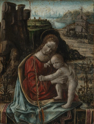 Bernardino de Conti - Maria mit dem Kinde vor Landschaft.webp