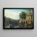 Caprice architettonico con un palazzo - Bernardo Bellotto — quadro incorniciato alla parete