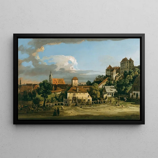 Pirna, la porta Obertor dal sud - Bernardo Bellotto — quadro incorniciato alla parete