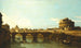 Vista del Tevere a Roma con Castel Sant'Angelo - Bernardo Bellotto — vista dell’opera